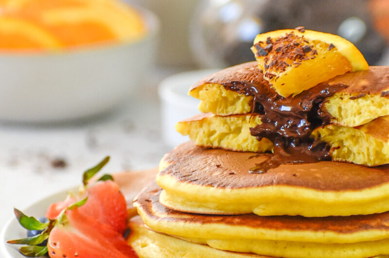 Σοκολατένια pancakes πορτοκάλι ⁣⁣⁣